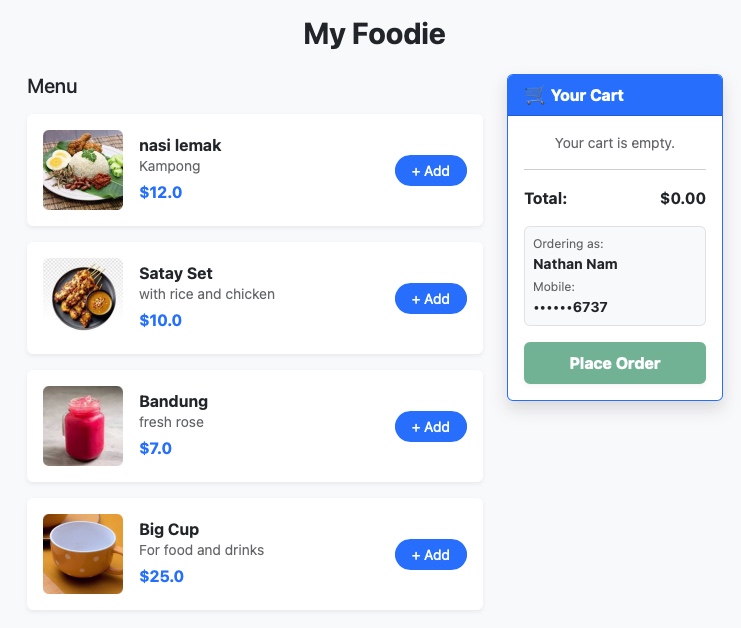 In-Chat F&B Menu Web-View